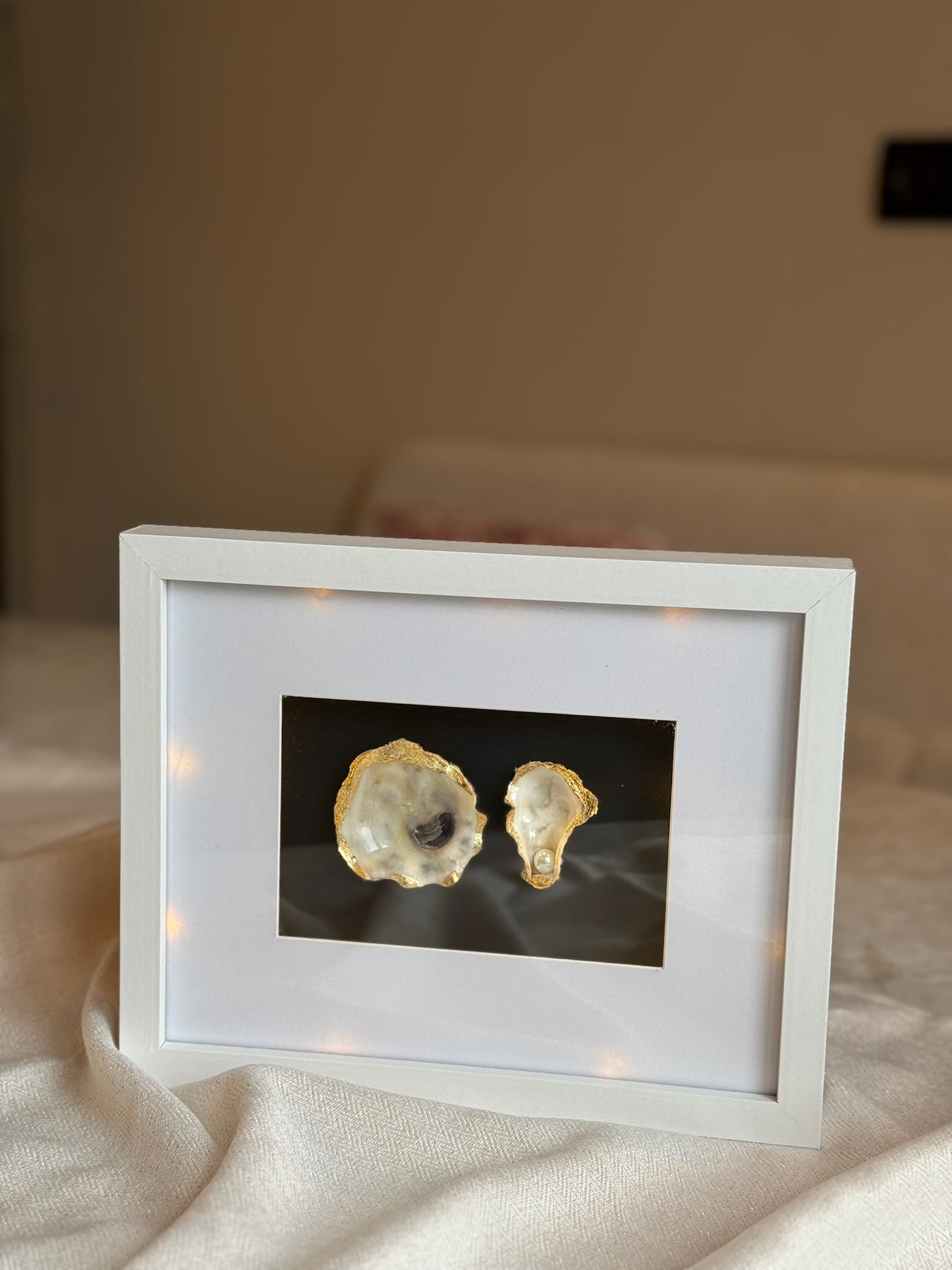 Oesterlijst klein met verlichting - Wit/ zwart/ Goud